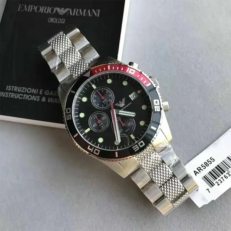 Emporio Armani Sportivo Chronograph Black Dial Men's Watch- AR5855